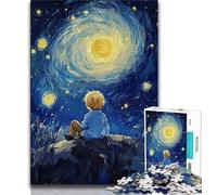 Rompecabezas de 1000 Piezas para Adultos y Adolescentes, El Principito del Cielo Nocturno, 1000 Piezas, Juegos educativos, decoración del hogar, Ideal para Escritorio (tamaño 75x50cm)