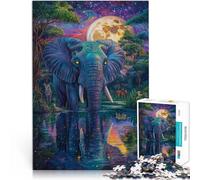 Rompecabezas de 1000 Piezas para Adultos y Adolescentes Elefante, el Rey del Bosque Apto para Personas Mayores de 14 años. Juguetes Juegos Educativos Antiestrés Donación de Obras de Arte