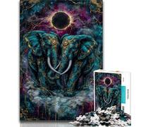 Rompecabezas de 1000 Piezas para Adultos y Adolescentes Elefante Misterioso Juego Familiar para aliviar el estrés Reto difícil Ideal para Parejas (tamaño 75x50cm)