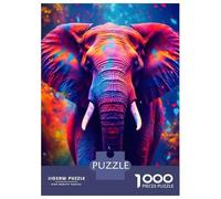 Rompecabezas De 1000 Piezas para Adultos Y Adolescentes Elephant Black Light UV Rompecabezas para Adultos Juegos Familiares Análisis Y Lógica Regalos De Cumpleaños Y Únicos 52x38cm/1000pcs