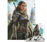 Rompecabezas de 1000 Piezas para Adultos y Adolescentes Elfo Guerrero con Armadura Juguete de Rompecabezas para Adultos Decoración de Pared Divertido y Original Regalo de cumpleaños y único (38x26cm)