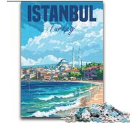 Rompecabezas de 1000 Piezas para Adultos y Adolescentes en Estambul,Turquía Ayuda a ejercitar el Cerebro Juguetes adictivos para Cultivar la Paciencia Interacción Entre Padres e Hijos (38x52cm)