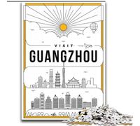 Rompecabezas de 1000 Piezas para Adultos y Adolescentes en Guangzhou, China, para aliviar el estrés, un desafío difícil, decoración única para el hogar y Regalos (38x26cm), 1000 Piezas