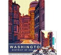 Rompecabezas de 1000 Piezas para Adultos y Adolescentes en Washington, D C, Juguetes educativos, Juegos antiestrés, cumpleaños (75x50cm)