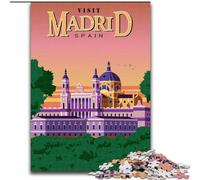 Rompecabezas de 1000 Piezas para Adultos y Adolescentes, España, Madrid, Ciudad, Viajes, Juguetes antiestrés, cumpleaños para Mayores de 14 años, 50x75cm