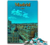 Rompecabezas de 1000 Piezas para Adultos y Adolescentes, España, Madrid, Ciudad, Viajes, Rompecabezas para Adultos Un Juego desafiante, Toda la Familia (26x38cm)