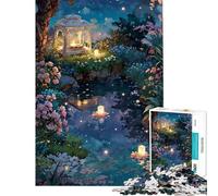 Rompecabezas de 1000 Piezas para Adultos y Adolescentes Estanque Dentro de una Vela Juguetes de jardín Juegos educativos Juego práctico para la diversión Familiar Regalos de Amigo Invisible (38x52cm)