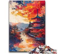 Rompecabezas de 1000 Piezas para Adultos y Adolescentes, Estilo japonés, Juguete de Templo, Juego Intelectual para decoración del hogar, para Mayores de 14 años, 38x26cm