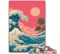 Rompecabezas de 1000 Piezas para Adultos y Adolescentes Estilo japonés Las Ondas ayudan a ejercitar el Cerebro Juguetes adictivos para Cultivar la Paciencia Interacción Entre Padres e Hijos 26x38cm