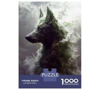 Rompecabezas De 1000 Piezas para Adultos Y Adolescentes Ethereal Wolf in Smoke Rompecabezas para Adultos Juegos Familiares Decoración De Pared Difícil Y Desafiante 52x38cm/1000pcs