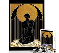 Rompecabezas de 1000 Piezas para Adultos y Adolescentes Figura Dorada El Peso del Oro Juguete Art Déco decoración de Pared Regalos para el Amigo Secreto Juegos Divertidos Mejora el Amor en Pareja