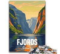 Rompecabezas de 1000 Piezas para Adultos y Adolescentes, Fiordos de Noruega 1000 Piezas para Adultos, Actividad Divertida para el hogar, Juguetes para días de Lluvia, Regalos de cumpleaños (26x38cm)