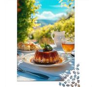 Rompecabezas De 1000 Piezas para Adultos Y Adolescentes Flan with Mint Garnish Rompecabezas Juego De Ingenio Difícil Regalos De Cumpleaños Y Únicos 52x38cm/1000pcs