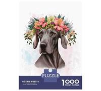 Rompecabezas De 1000 Piezas para Adultos Y Adolescentes Floral Great Dane Dog Rompecabezas para Adultos Juegos Familiares Análisis Y Lógica Regalos De Cumpleaños Y Únicos 70x50cm/1000pcs