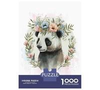 Rompecabezas De 1000 Piezas para Adultos Y Adolescentes Floral Panda Bear Painting Rompecabezas para Adultos Juegos Familiares Análisis Y Lógica Regalos De Cumpleaños Y Únicos 38x26cm/1000pcs
