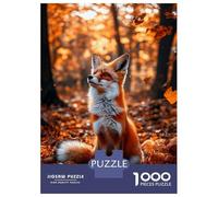 Rompecabezas De 1000 Piezas para Adultos Y Adolescentes Fox in Autumn Leaves Rompecabezas para Adultos Juegos Familiares Decoración De Pared Difícil Y Desafiante 52x38cm/1000pcs