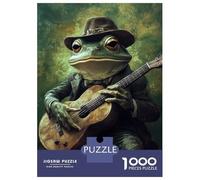 Rompecabezas De 1000 Piezas para Adultos Y Adolescentes Frog Musician in Hat-2 Rompecabezas Juegos Relajantes Regalos para Mujeres Cumpleaños Y Navidad 70x50cm/1000pcs