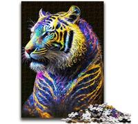 Rompecabezas de 1000 Piezas para Adultos y Adolescentes, Galaxy Fantasy Tiger Game Toys Cada Pieza es única Juego Familiar desafiante y Divertido 26x38cm