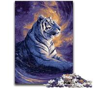 Rompecabezas de 1000 Piezas para Adultos y Adolescentes Galaxy Tiger Staycation Kill Time con Piezas aleatorias Totalmente entrelazadas de 26x38cm