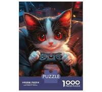 Rompecabezas De 1000 Piezas para Adultos Y Adolescentes Gamer Cat Rompecabezas Juego De Ingenio Difícil Regalos De Cumpleaños Y Únicos 52x38cm/1000pcs