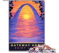 Rompecabezas de 1000 Piezas para Adultos y Adolescentes Gateway Arch, Alivia el estrés, Pasa el Tiempo en casa, decoración Mayores de 14 años (50x75cm), 1000 Piezas