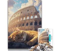 Rompecabezas de 1000 Piezas para Adultos y Adolescentes Gato durmiendo Juego Familiar para aliviar el estrés Reto difícil Ideal para Parejas (tamaño 75x50cm)