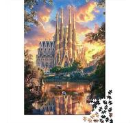 Rompecabezas De 1000 Piezas para Adultos Y Adolescentes Gaudi's Sagrada Familia Sunset Rompecabezas Juego De Ingenio Difícil Regalos De Cumpleaños Y Únicos 52x38cm/1000pcs