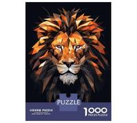 Rompecabezas De 1000 Piezas para Adultos Y Adolescentes Geometric Lion Animation Rompecabezas para Adultos Juego Práctico Una Obra De Arte Difícil Y Desafiante 38x26cm/1000pcs
