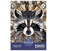Rompecabezas De 1000 Piezas para Adultos Y Adolescentes Geometric Raccoon Portrait Rompecabezas para Adultos Juegos Familiares Análisis Y Lógica Regalos De Cumpleaños Y Únicos 38x26cm/1000pcs