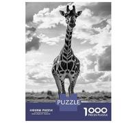 Rompecabezas De 1000 Piezas Para Adultos Y Adolescentes Giraffe at Waterhole Black And White Photo Rompecabezas Para Adultos Juegos Relajantes Mejora La Memoria Regalos De Cumpleaños Y Únicos 52x38cm/