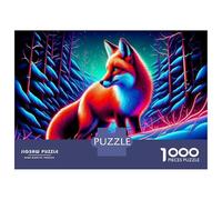 Rompecabezas De 1000 Piezas para Adultos Y Adolescentes Glowing Fox Forest Art Print Rompecabezas para Adultos Juego Práctico Una Obra De Arte Difícil Y Desafiante 70x50cm/1000pcs
