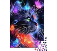Rompecabezas De 1000 Piezas para Adultos Y Adolescentes Glowing Neon Cat Art Print Rompecabezas para Adultos Juegos Relajantes Arte De Pared Difícil Y Desafiante 70x50cm/1000pcs