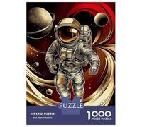 Rompecabezas De 1000 Piezas para Adultos Y Adolescentes Golden Astronaut in Space Rompecabezas para Adultos Juegos Familiares Análisis Y Lógica Regalos De Cumpleaños Y Únicos 70x50cm/1000pcs