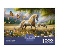 Rompecabezas De 1000 Piezas para Adultos Y Adolescentes Golden Fantasy Horse Garden Rompecabezas para Adultos Juegos Relajantes Arte De Pared Difícil Y Desafiante 52x38cm/1000pcs
