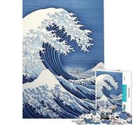 Rompecabezas de 1000 Piezas para Adultos y Adolescentes Gran Ola de Kanagawa Rompecabezas japonés para Adolescentes Juguete Decorativo para Pared Mejora la Memoria difícil y desafiante (38x52cm)