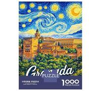 Rompecabezas De 1000 Piezas para Adultos Y Adolescentes Granada Spain Starry Night Painting Rompecabezas para Adultos Juego De Ingenio Arte De Pared Regalos De Cumpleaños Y Únicos 38x26cm/1000pcs