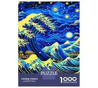 Rompecabezas De 1000 Piezas para Adultos Y Adolescentes Great Wave Van Gogh Japan Rompecabezas para Adultos Juego De Ingenio Arte De Pared Regalos De Cumpleaños Y Únicos 38x26cm/1000pcs