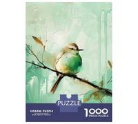 Rompecabezas De 1000 Piezas para Adultos Y Adolescentes Green Bird on Branch Rompecabezas Juego De Ingenio Difícil Regalos De Cumpleaños Y Únicos 52x38cm/1000pcs