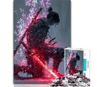 Rompecabezas de 1000 Piezas para Adultos y Adolescentes Guerrero Ninja de fantasía 1000 Piezas para Adultos Alivia el estrés Pasa el Tiempo en casa Lista de Deseos con Papá Noel 75x50cm