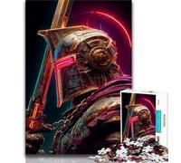 Rompecabezas de 1000 Piezas para Adultos y Adolescentes, Guerreros de neón, Juego Educativo para decoración del hogar, cumpleaños y Navidad (38x26cm)