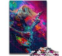 Rompecabezas de 1000 Piezas para Adultos y Adolescentes Guitarrista artístico Cada Pieza es única Juego Familiar desafiante y Divertido 26x38cm