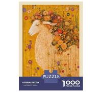 Rompecabezas De 1000 Piezas para Adultos Y Adolescentes Gustav Klimt Sheep Floral Rompecabezas Juegos Relajantes Regalos para Mujeres Cumpleaños Y Navidad 52x38cm/1000pcs