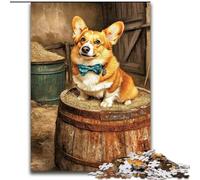Rompecabezas de 1000 Piezas para Adultos y Adolescentes, Happy Corgi, un Juego desafiante para Disfrutar en Familia con Piezas aleatorias Que encajan Perfectamente tamaño 26x38cm