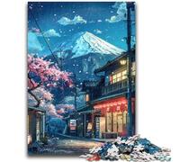 Rompecabezas de 1000 Piezas para Adultos y Adolescentes Hermoso Juego Educativo Familiar del Monte Fuji Toda la Familia para Mayores de 14 años 50x75cm