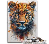 Rompecabezas de 1000 Piezas para Adultos y Adolescentes Hermoso Rompecabezas de Leopardo Pasa el rato en casa con Piezas de Formas aleatorias Que se entrelazan (75x50cm)
