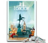 Rompecabezas de 1000 Piezas para Adultos y Adolescentes Historia de los Viajes por la Ciudad de Londres Apto para Mayores de 14 años Juegos Familiares Oferta de Regalo para Toda la Familia