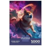 Rompecabezas De 1000 Piezas para Adultos Y Adolescentes Holy Shiba Inu in The Sky Rompecabezas para Adultos Juego Práctico Una Obra De Arte Difícil Y Desafiante 52x38cm/1000pcs
