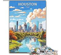 Rompecabezas de 1000 Piezas para Adultos y Adolescentes, Houston, Texas, Viajes, Ayuda a ejercitar el Cerebro, Juguetes adictivos para Cultivar la Paciencia, decoración, 38x26cm