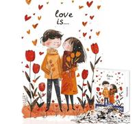 Rompecabezas de 1000 Piezas para Adultos y Adolescentes Ideal para Enamorarse San Valentín decoración de Pared Regalos de Amigo Secreto Juegos Divertidos Mejora el Amor Entre Parejas tamaño 50x75cm