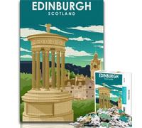Rompecabezas de 1000 Piezas para Adultos y Adolescentes, Ideal para Viajar a Edimburgo, Escocia Juego de Preguntas y decoración de Pared cumpleaños y Navidad 50x75cm